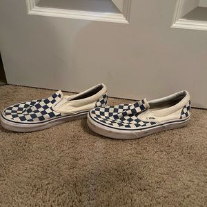 Vans checkered blue and white